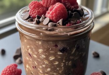 Raspberry Chocolate Brownie Overnight Oats